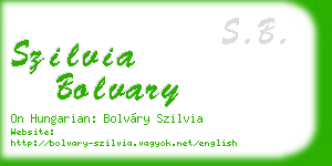 szilvia bolvary business card